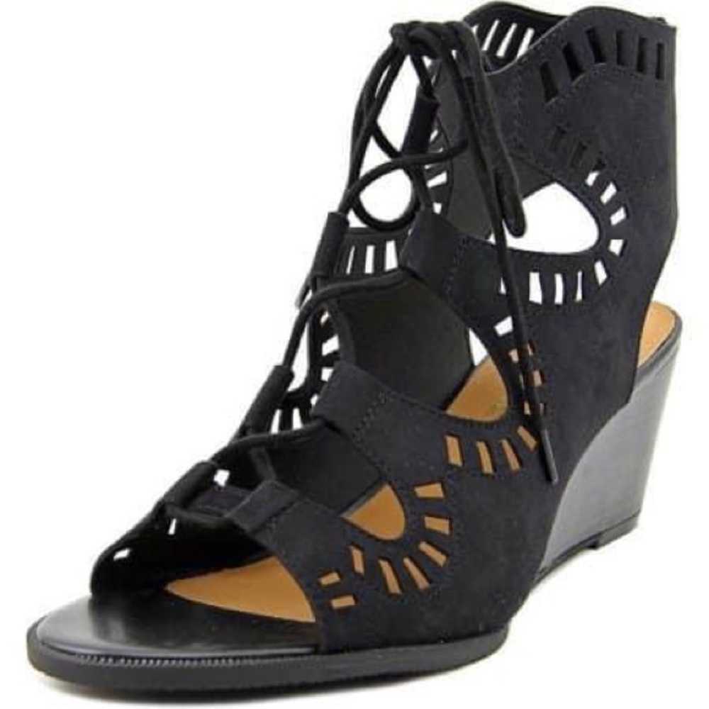 Madeline Girl Morning Glory Lace-Up Wedge